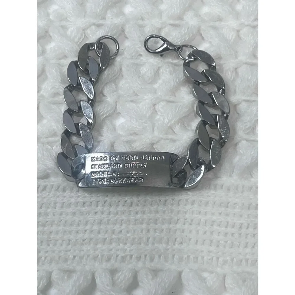 Marc by Marc Jacobs Standard Supply ID  Silver Tone Chunky Streetwear Bracelet